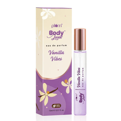 Plum BodyLovin' Vanilla Vibes Perfume | Long Lasting & Premium Warm Fragrance | Luxury Perfume For Women | Sweet, Warm & Irresistible Notes of Vanilla | Travel Friendly | High On Fun | 15ml