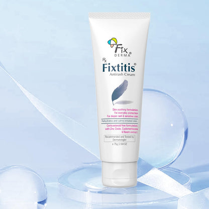 Fixderma 15% zinc oxide Fixtitis Anti Rash Cream | Diaper rash cream for baby | Softening the Rough Skin, Soothing and Healing | Rash Cream for Sensitive Skin - 75 gm