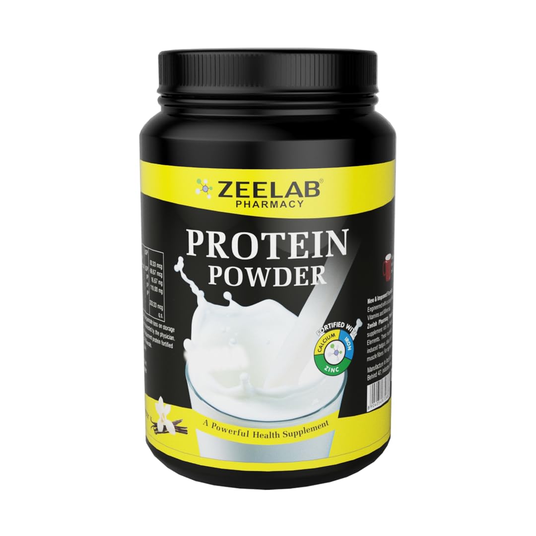 Zeelab Pharmacy protein powder container on a white background