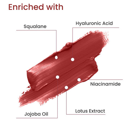 Earth Rhythm Airy Weary Lipstick – Eroso | Moisturize Dry chapped Lips,Matte Finish | Hyaluronic Acid, Jojoba Seed Oil, Lotus extract – 3.5g