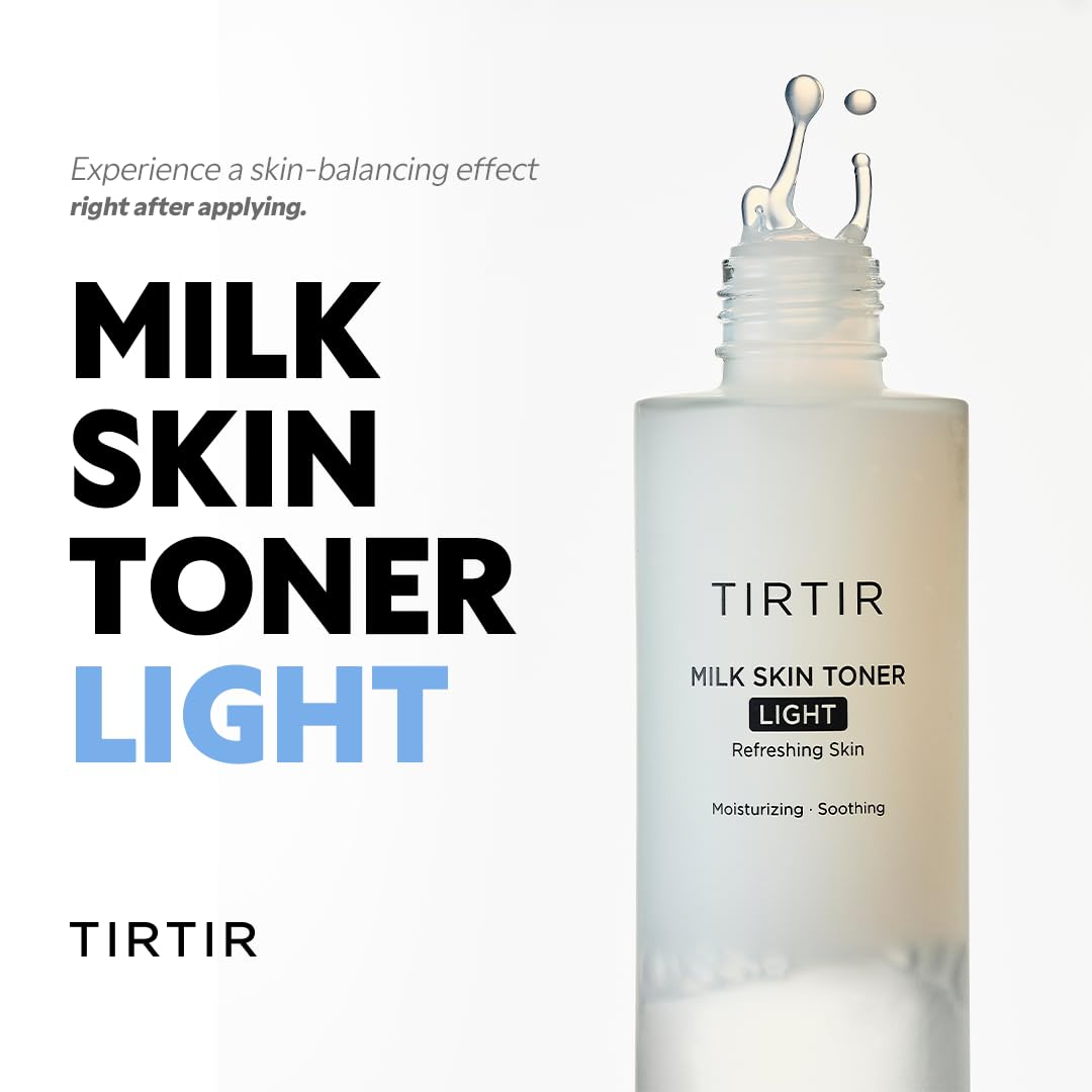 TIRTIR Milk Skin Toner Light|Instant Hydration With 4% Niacinamide, Pore-Tightening, Vegan Toner For Acne-Prone, Sensitive & Oily Skin, Fungal Acne Safe, Panthenol, Allantoin, Vitamin B, 0.67 Fl Oz