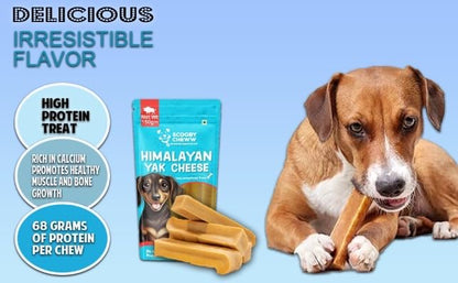 Himalayan Yak Cheese by Scooby Cheww | 100% Natural Vegetarian Yak Chew | Protein & Calcium-Rich Dental Hygiene Dog Treat | Delicious, Nutritious Long-Lasting Chew for All Breeds | 300g Pack