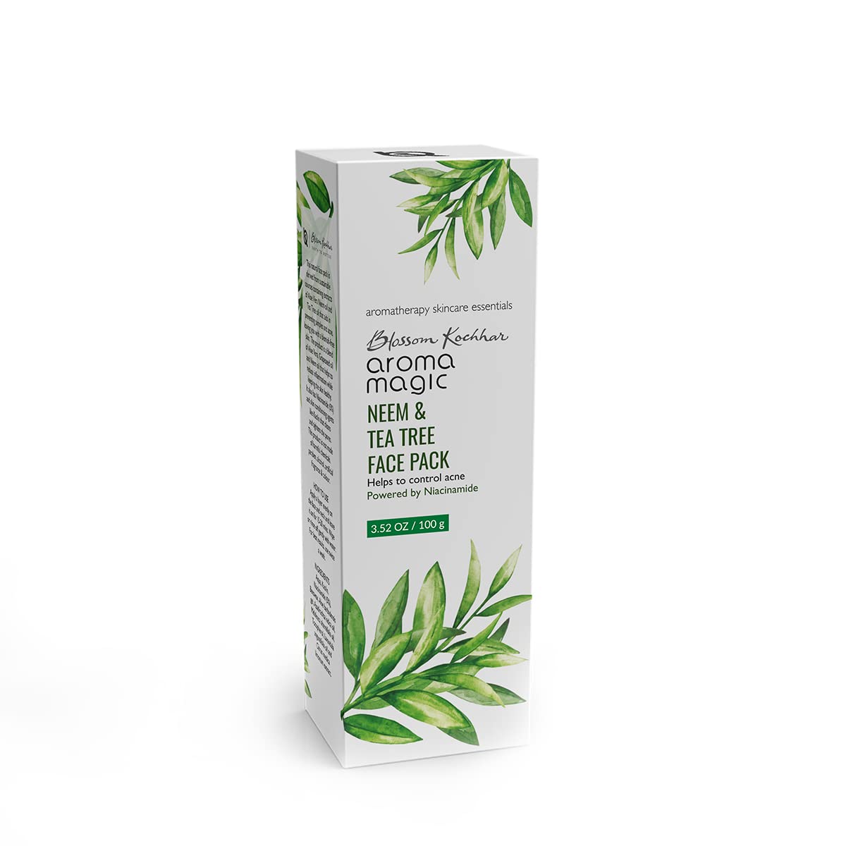 Aroma Magic Neem & Tea Tree Face Pack- 5% Niacinamide, Lemon Extracts & Essential Oils of Lavender | Prevents Acne/Pimple, Black heads, Tightens Pores | For Oily/Acne Prone Skin, 100g (Pack of 1)