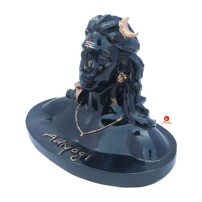 Adiyogi Shiva Murti | Lord Shiva Figurine | Polyresin Mahadev Idol Shankara Pooja & Gift Showpiece Items for Home Decor, Temple Puja Mandir Decoration (Black)