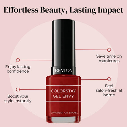 REVLON Colorstay Gel Finish Envy Long Wear Nail Enamel, Queen of Hearts, 11.7ml, Pack Of 1