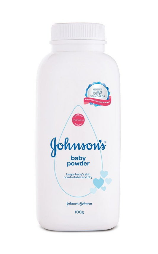 Johnson's Baby Powder 100g | Plant-Based Baby Powder | Absorbs 2X Moisture | Helps Prevent Diaper Rash | For Sensitive Skin | Dermatologist Tested | No Parabens, Sulphates, Dyes or Phthalates