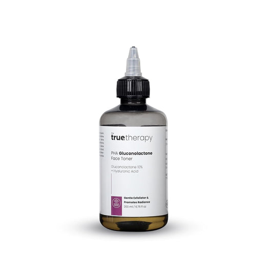 The True Therapy PHA Toner with 10% Gluconolactone, Hyaluronic Acid and 17 Amino Acid Complex | Hydrating & Exfoliating Face Care for Glowing Skin | For Men & Women | All Skin Types | 200ml
