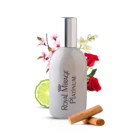Royal Mirage Platinum Eau de Cologne | Long Lasting Perfume for Men & Women | Floral & Woody Fragrance | Bergamot, Jasmine & Sandalwood Notes | Unisex EDC | 120ml