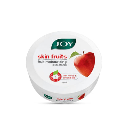 Joy Skin Fruits Moisturizer for Dry Skin (200ml), Cold Cream for Winters, With Apple, Jojoba & Almond Oil | Quick Absorbing & Non Sticky Moisturizer for Face, Hands & Body | For Healthy, Soft & Glowing Skin