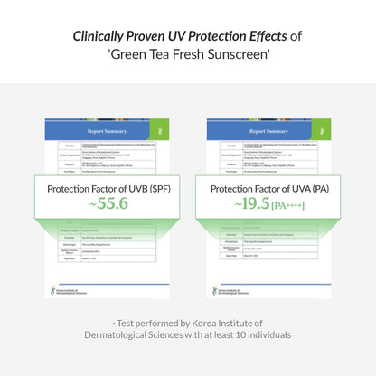 Graphical representation of UV protection effects of green tea fresh sunscreen with SPF and PA values.