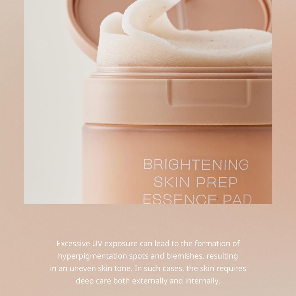 House of Hur Brightening Skin Prep Essence Pad (70 pads) - Brightning, Exfoliating, Hydrating Soft Cotton Essence Pads, Moisture Barrier, Reduce Hyperpigmentation – 140ml