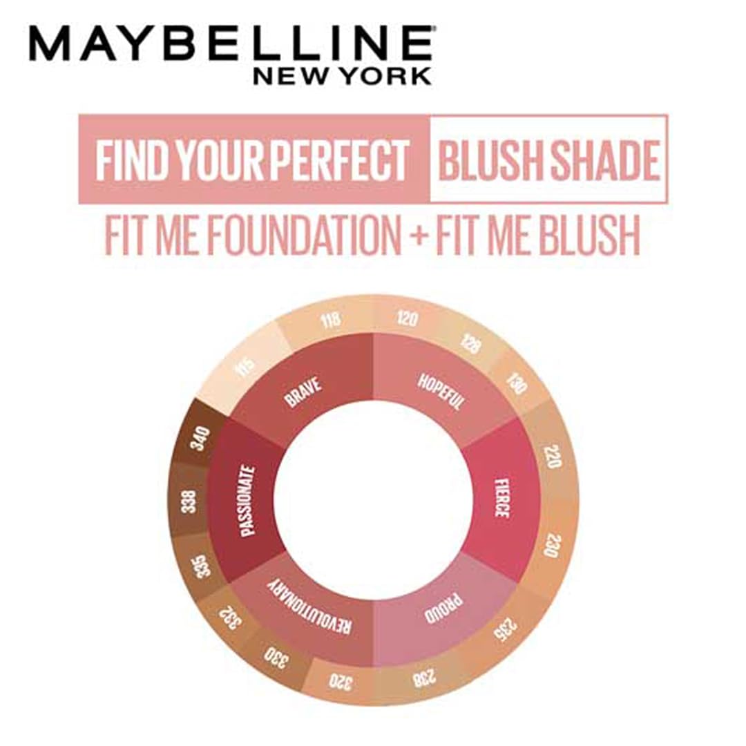 Maybelline New York New Fit Me Mono Blush, 16 hours Easy to Use Long-lasting Cheek Blush. Maybelline Pigmented Creamy Powder Blush Formula, Natural and True to Tone Blush - 40 Proud|4.5 grams