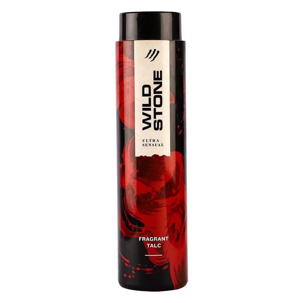 Wild Stone Ultra Sensual fragrant talc packaging on a white background