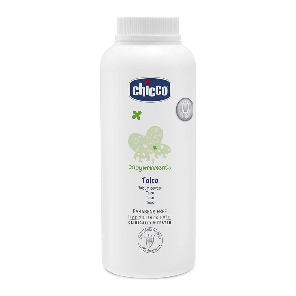 Chicco Baby Moments Talcum Powder for Babies | Soothes & Moisturises Baby's Skin with Allantoin and Zinc Oxide | Vegetarian, Dermatologically tested, Paraben free, 0m+ (150 g)