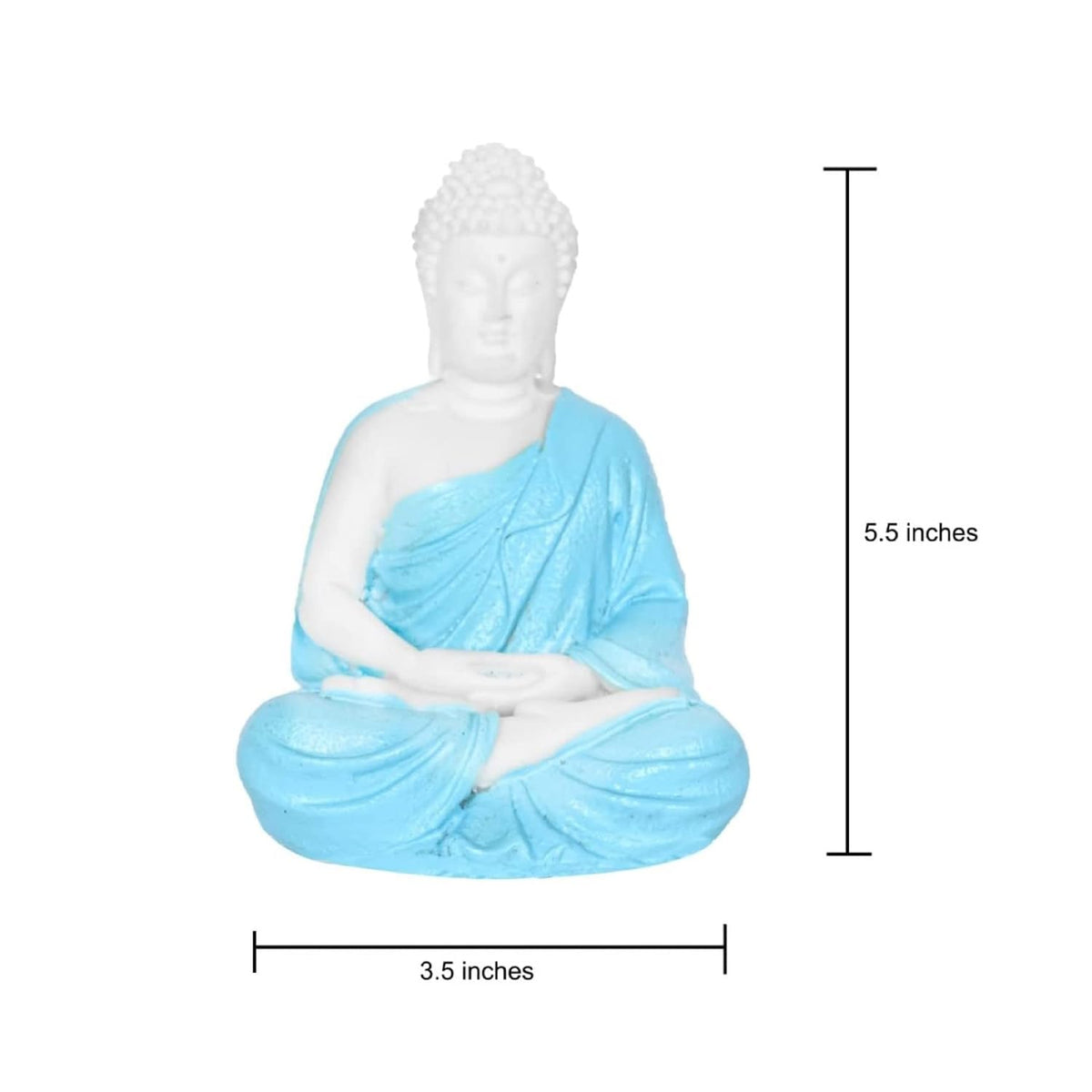 Beautiful Meditating Dhyan Gautam Buddh Bhagwan/God Idol Figurine for Livingroom|Bedroom|Office Desk|Desktop Table|Home Décor|Gifting (5.5-inch) Decorative Showpiece (Blue)