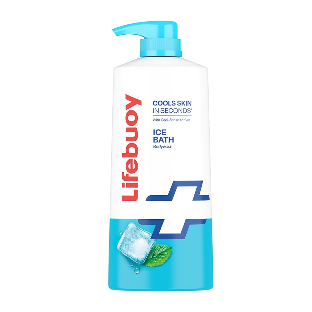 LIFEBUOY Ice Bath Bodywash, 750ml, for Instant Heat Relief, with Menthol and Cool Sense Actives, Skin Cooling in Seconds, Refreshing Fragrance, for Men and Women