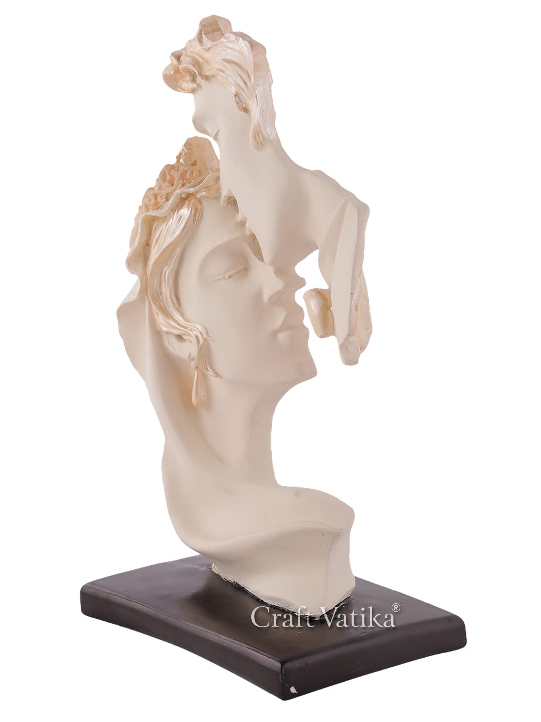 Human Face Couple Sculptures Showpieces Based on Modern Theme Abstract Design Art Figurines for Home Decor Living Room Decorative Display