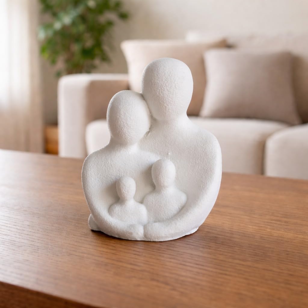 CraftVatika Abstract Family Figurine Showpiece for Home Decor,Modern Couple with Kids Statue for Living Room, Bedroom,Office Table Decoration,Gift for Family,Anniversary,Housewarming,Mother's Day