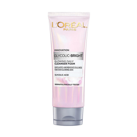 L'Oréal Paris Glycolic Bright Daily Foaming Face Cleanser, 100ml Glycolic Acid face wash | For dull skin | gently cleanses skin | Non-Drying