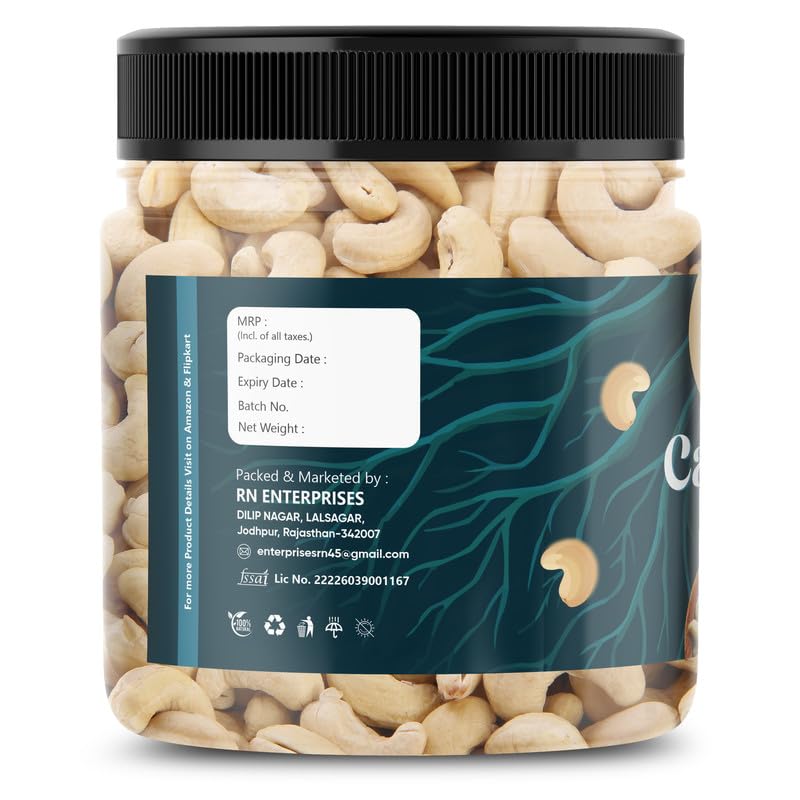 RR NUTS Whole Cashews | Dry Fruits, Kaju, Healthy Snacks | Unsalted Cashew Nuts | Crunchy, Nutritious & Delicious Nuts | Rich in Protein, Magnesium & Phosphorus