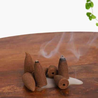 Black Shivling Idol Statue with 8 Incense Smoke Backflow Fountain Cone Incense Holder | for Table, Home Decorative Showpiece Item