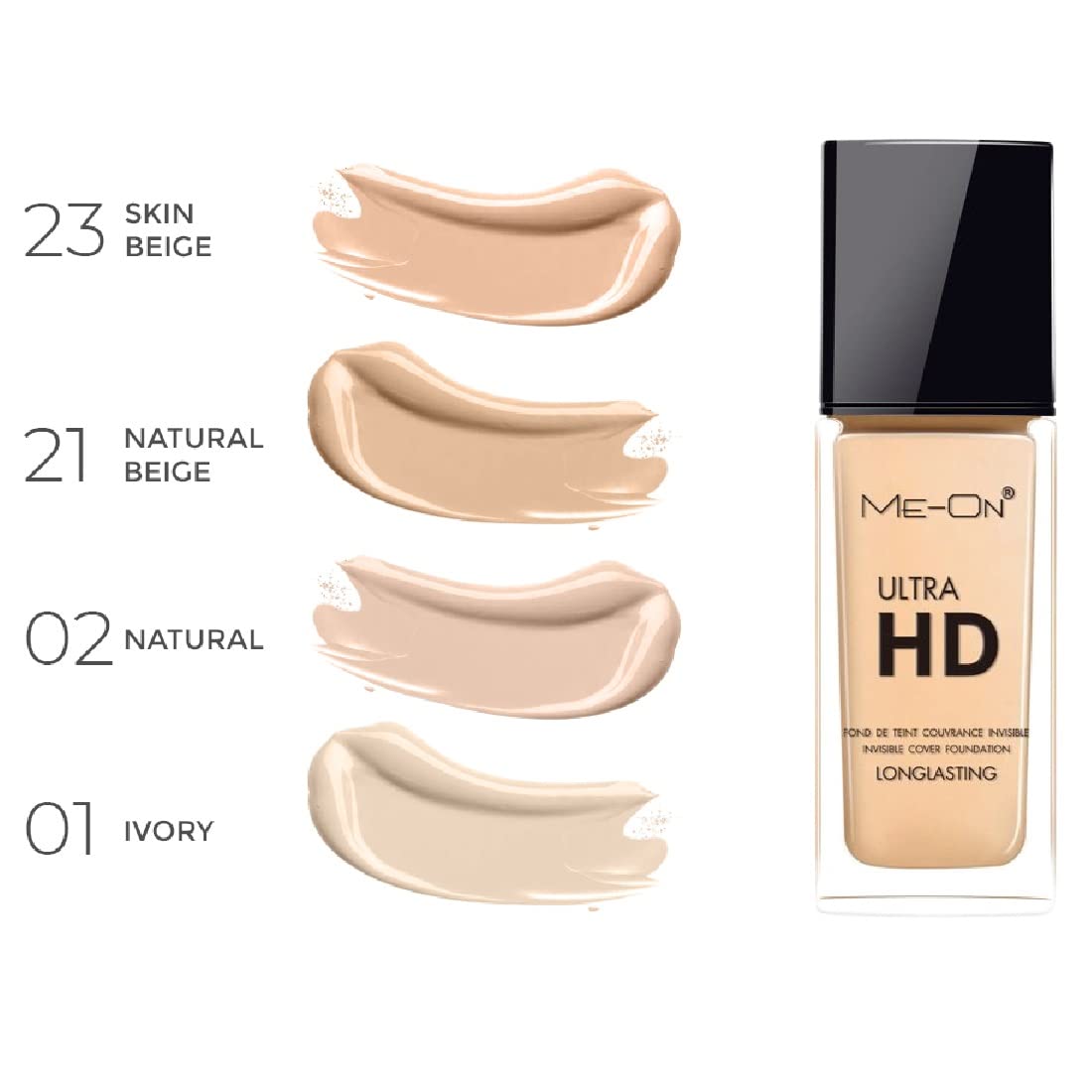 ME-ON Ultra HD Cream Foundation (Shade 21 - Natural Beige) 30ml
