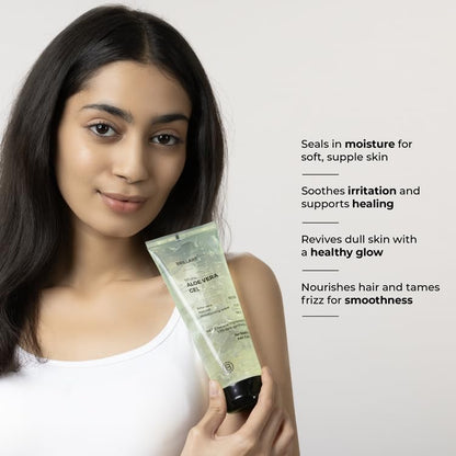 Brillare Aloe Vera Gel for Skin, Face & Hair | Natural Hydration, Soothing & Frizz Control | Pure Aloe Vera Gel for Glowing Skin & Smooth Hair