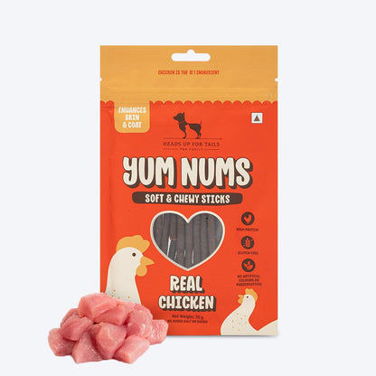 Yum Nums by HUFT Soft & Chewy Sticks - 200 gm | Real Chicken | Dog Training Treats | Healthy Dog Snacks | Dog Treats for Puppies & Adults | Pet Chews & Tasty Rewards