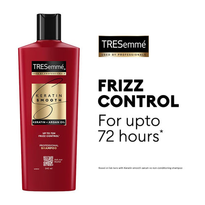 TRESemme Keratin Smooth+ Shampoo With Keratin Protein and Argan Oil | Salon-Like Smooth Hair | Up To 72H Frizz Control