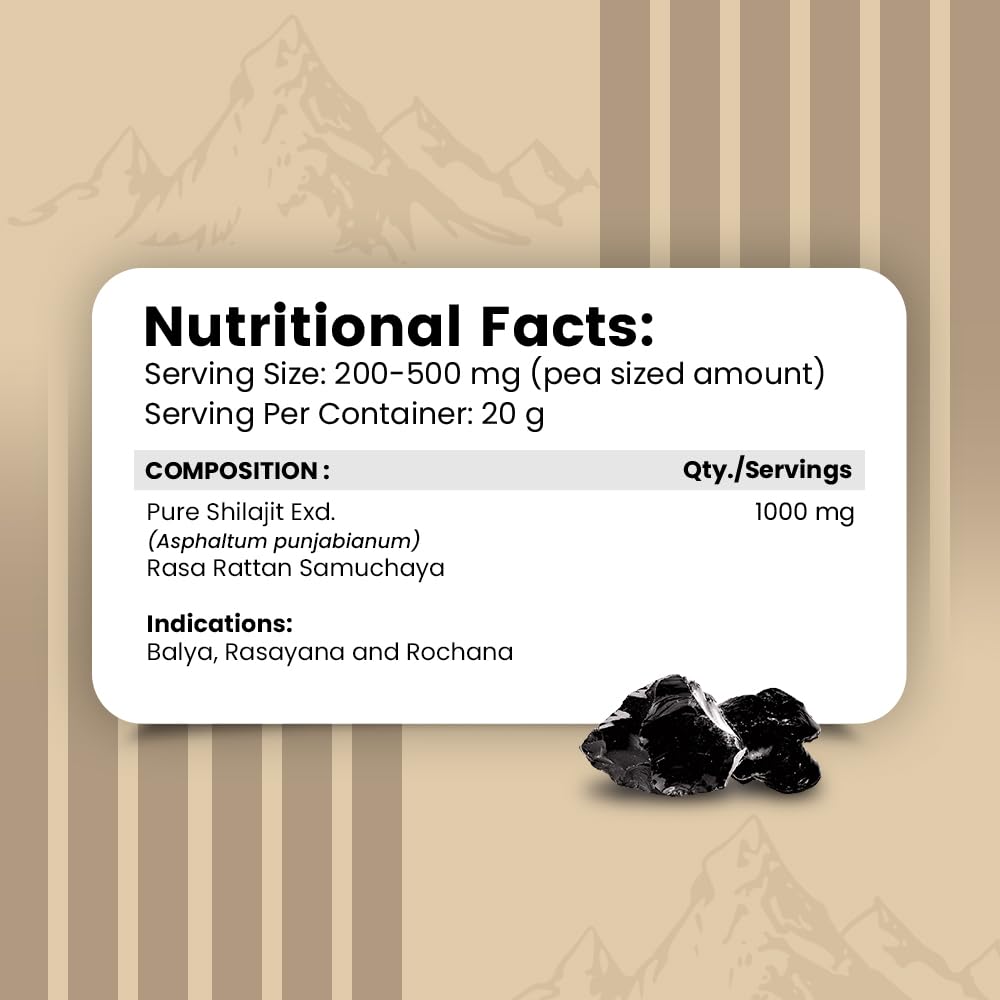 Nirvasa Pure & Original Himalayan Shilajit/Shilajeet Resin 20g | 100% Natural with 70% Fulvic Acid & 84+ Trace Minerals | Boosts Energy, Stamina, Strength & Immunity | 200-500 mg/Serving