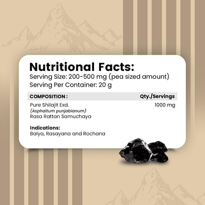 Nirvasa Pure & Original Himalayan Shilajit/Shilajeet Resin 20g | 100% Natural with 70% Fulvic Acid & 84+ Trace Minerals | Boosts Energy, Stamina, Strength & Immunity | 200-500 mg/Serving
