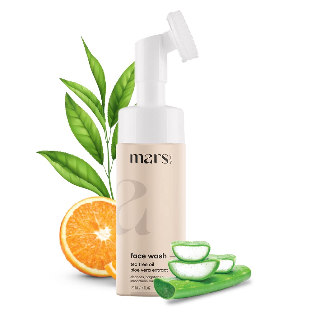 Mars by GHC Skin Care Duo: Foaming Face Wash (120ml) & 5% Vitamin C Face Serum with Niacinamide (30ml) - Infused with Pure Ethyl Ascorbic Acid for Hyperpigmentation & Dull Skin