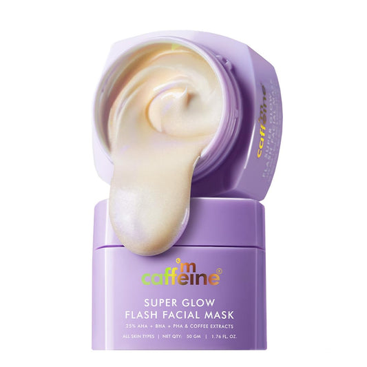 Purple facial mask container with cream inside on a white background