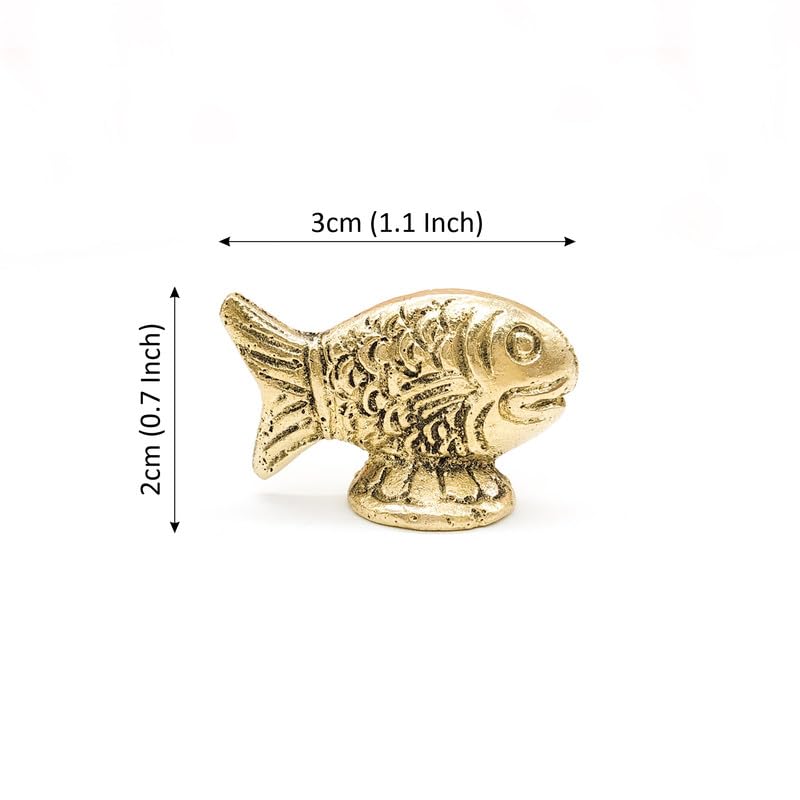 Brass Animal Fish Sculpture Statue Handcrafted Decorative Showpiece Idol for Home, Office Decor (Size : 3cm | Weight : 22gm Approxe)