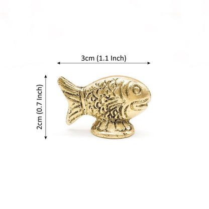Brass Animal Fish Sculpture Statue Handcrafted Decorative Showpiece Idol for Home, Office Decor (Size : 3cm | Weight : 22gm Approxe)