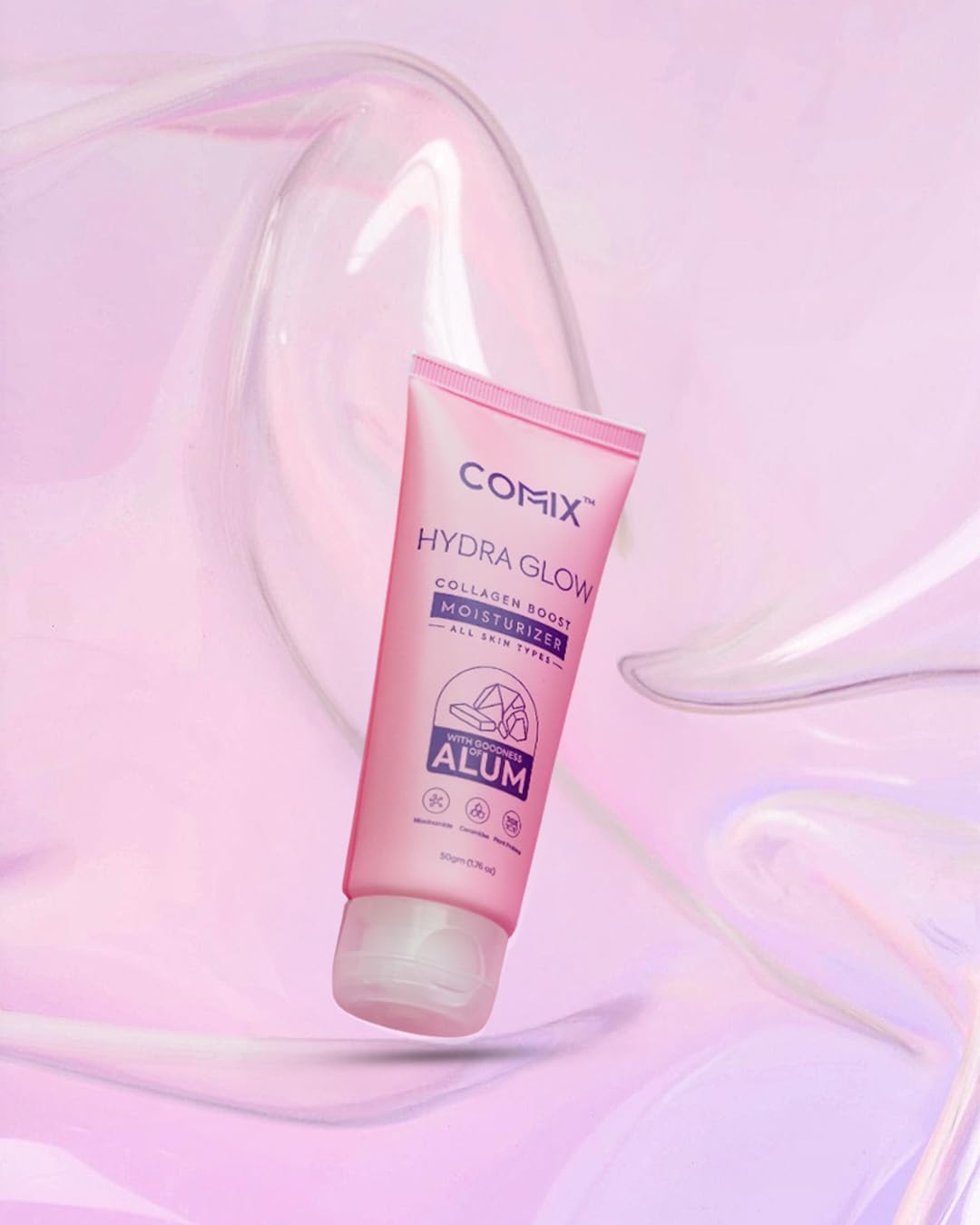 Commix Hydra Glow Moisturizer | Lightweight Collagen Boost Cream for Glowing & Hydrated Skin | Non-Sticky, Refreshing Daily Moisturizer | Strengthens & Plumps Skin | Suitable For All Skin Types | 50gm