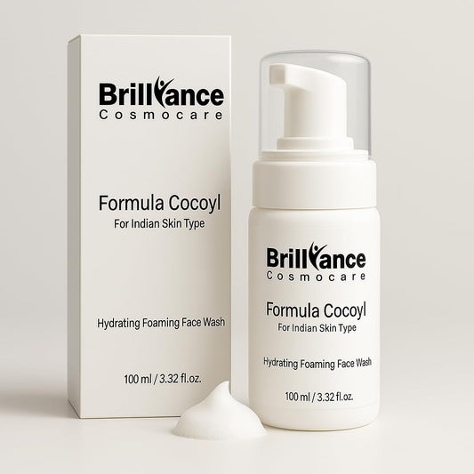 Brilliance Premium Hydrating Foaming Face Wash | Dermatologist Tested | Cocoyl Formula with 1% Salicylic Acid,Ceramide & Vitamin C, 100ml | Gentle Anti-Acne Cleanser for Acne-Prone Skin, Reduces Spots & Marks, Oil Control & Balanced Clear Skin