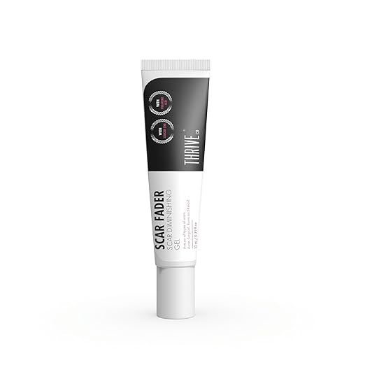 Tube of Thrive Scar Fader gel on a white background