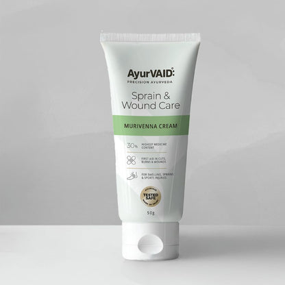 Murivenna Cream 50g | First & Only TESTED SAFE for Heavy Metals & Microbial Load | Ayurveda First-Aid Cream for Cuts, Burns & Sprains | 30% Highest Medicine Content | With Aloe & Moringa