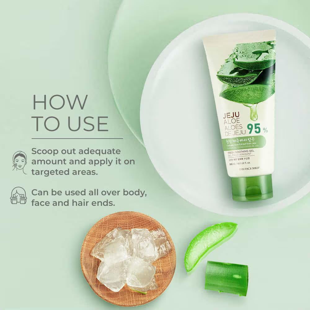 Aloe vera gel tube with aloe vera leaves on a light green background