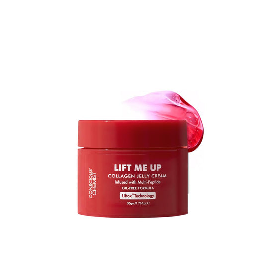 Red jar of Collagen Jelly Cream with a white background