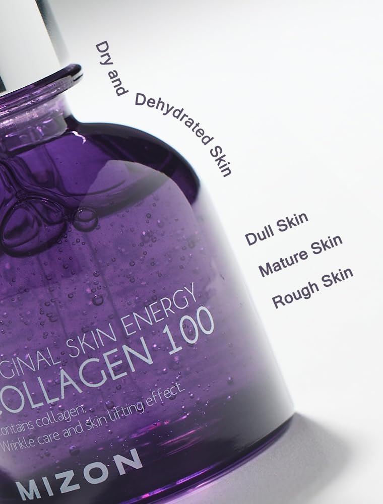 MIZON Collagen 100, Collagen Serum, Original Skin Energy, Facial Care, Improve Skin Texture, Moisturizing, Boost Skin Elasticity, For Face Wrinkles (30ml, 1.01 fl oz)