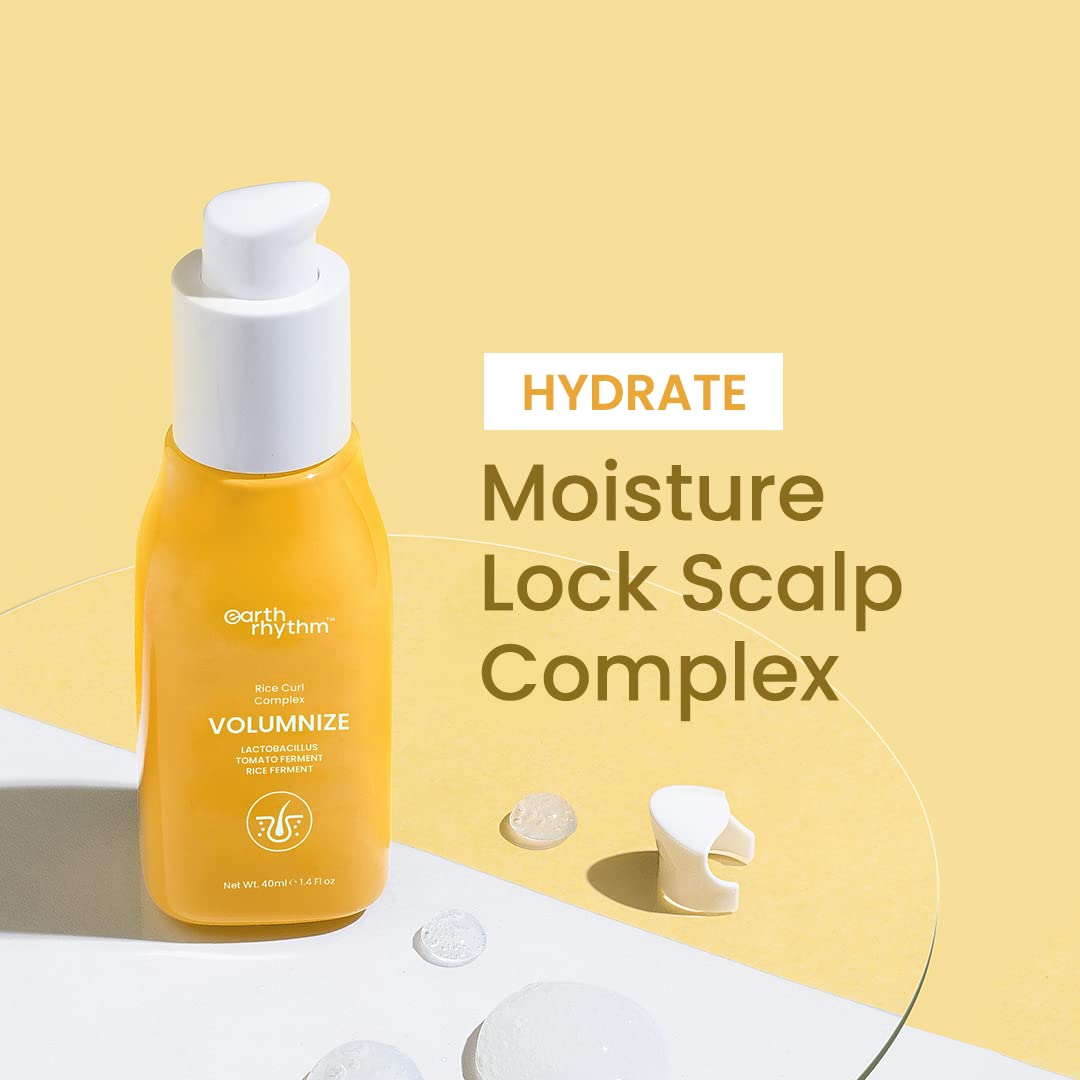 Earth Rhythm Volumizing Rice Curl Complex with Tomato Ferment, Ricewater, Strengthren, Nourishes & Conditions Hair | Hair Serum - 40 ml