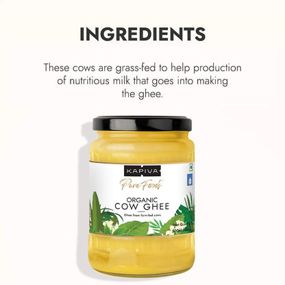 Kapiva 100% Organic Ghee - Good Fats For Healthy Heart - Keto Diet Friendly, 500 Ml