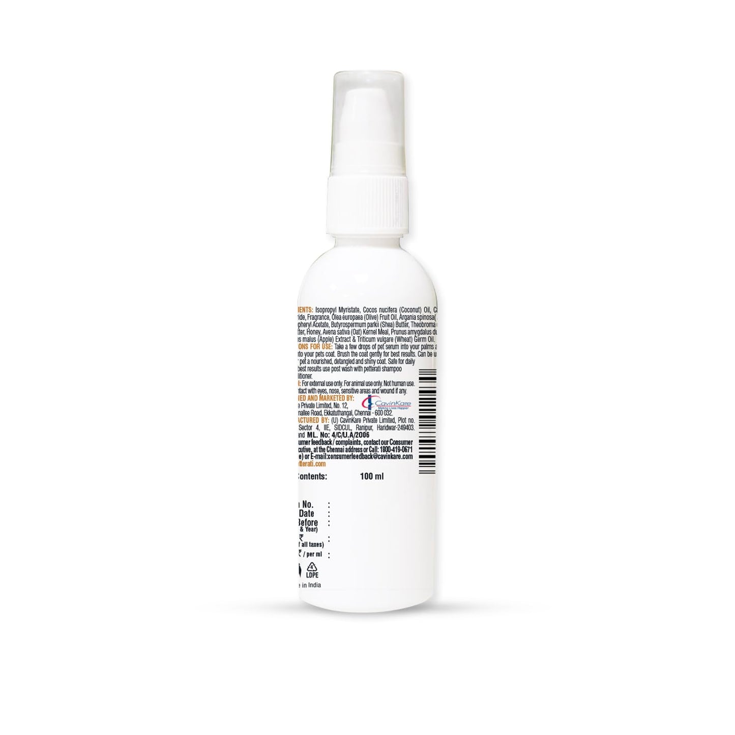 Petterati Detangling Serum for Dogs 100ml | Anti Frizz, Shiny & Brush-Friendly Coat | Silicon - Free | for All Dog Breeds | Enriched with Natural Oils & Extracts
