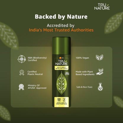 Tru Nature Herbal Multi-Insect Repellent Spray – 200 ML | Works on Bed Bugs, Ants, Termite,Ticks, Spider and Lizards | 100% Plant Based, Chemical Free | For Home, Office & Garden | No Kill, Only repel