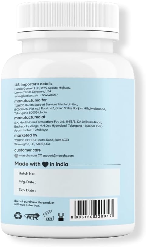 Mars Natural Surgemax Caps : Powered with Shilajit and Safed Musli | Natural Energy Booster | Strength,Stamina,Immunity, 60 Capsule