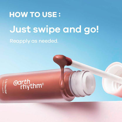 Earth Rhythm Lip Nectar Matte Liquid Lipstick, Weightless, Never Drying, No Mineral Oil 5g - Cocoa