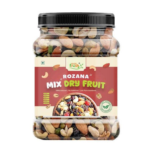 High Fresh Premium Mix Dry Fruits | Almonds, Cashews, Pistachios, Raisins, Apricots, Black Raisins & Dried Kiwi | Assorted Crunchy Trail Mix for Snacking & Gifting