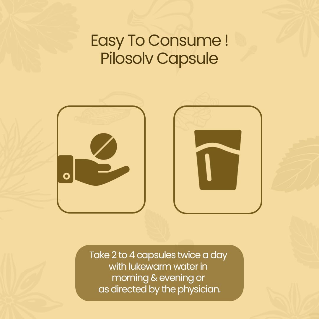 Krishna's Pilosolv Capsules | Herbal & Natural Formula for Digestion | Ayurvedic Supplement - 60 Caps